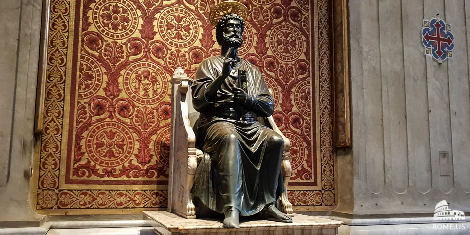 statue of St Peter in St Peter's Basilica in Vatican city