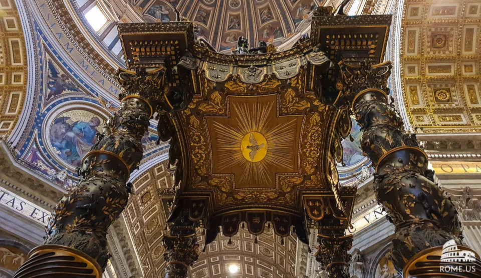 Baldachin of St Peter Basilica in Vatican city