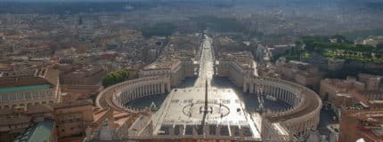View from dome of St Peter Basilica in Vatican city