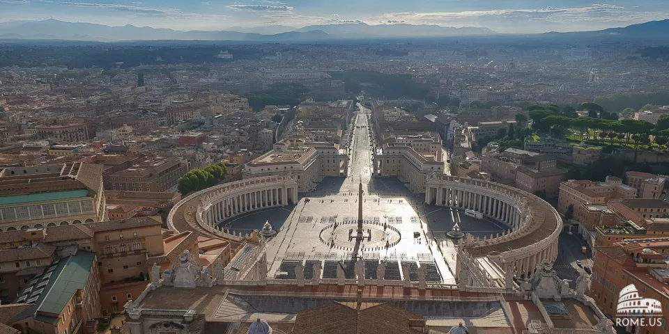 View from dome of St Peter Basilica in Vatican city