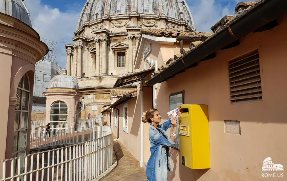 send a postcard from the dome of St Peter Basilica in Vatican city