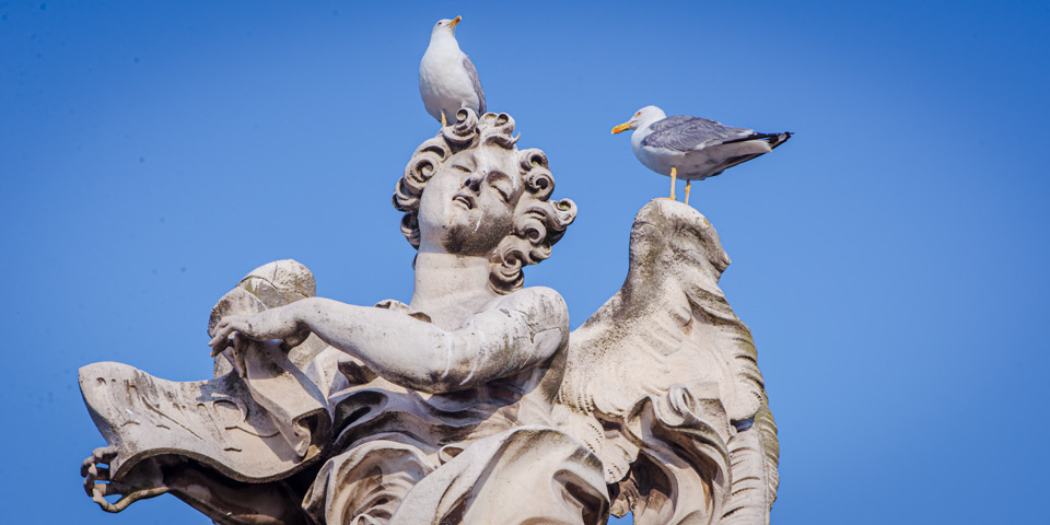 Statue on the Ponte Sant Angelo bridge Rome