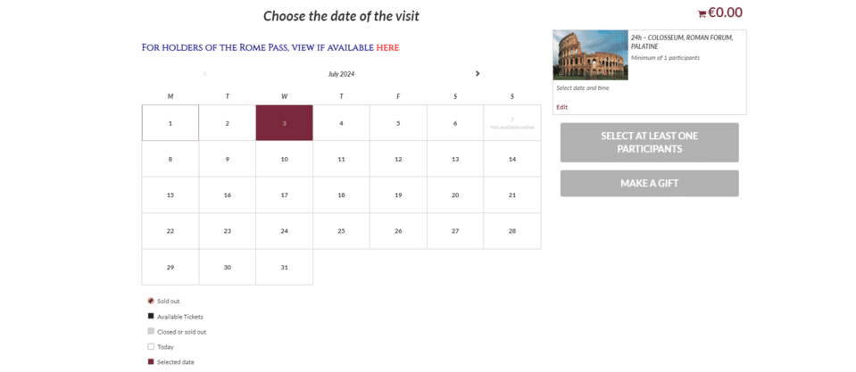Steps to buy a ticket to the Colosseum