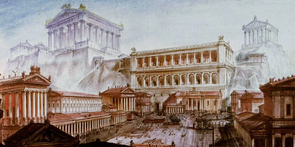The Capitoline hill Ancient Rome reconstruction