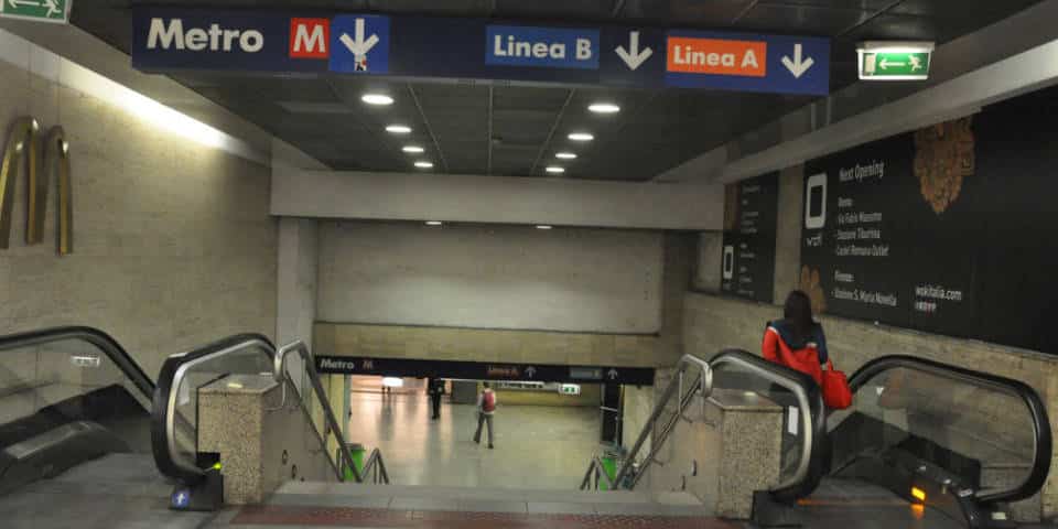 Estación de metro Termini en Roma