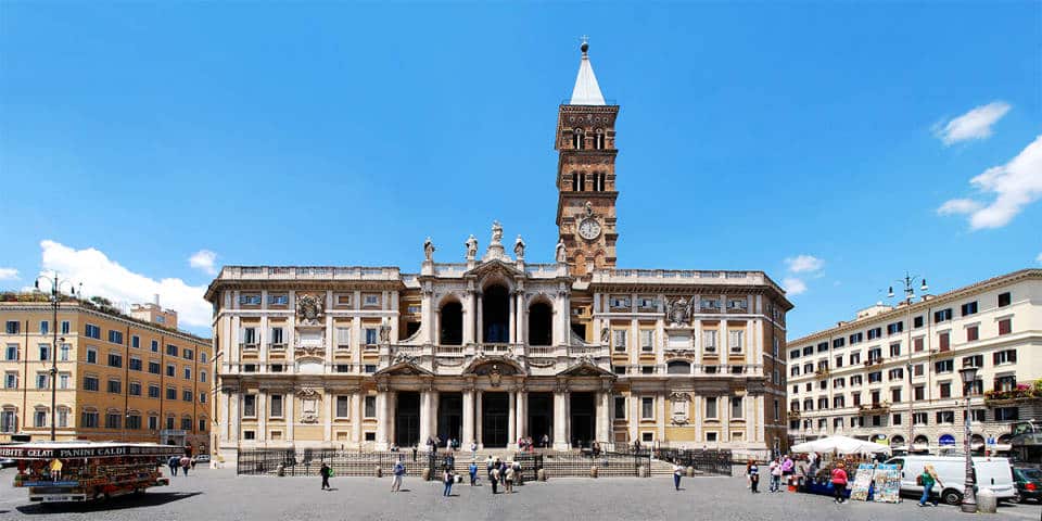 Facade of the Basilica di Santa Maria Maggiore in Rome