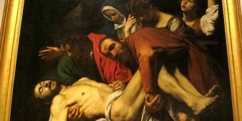 The Entombment of Christ painting by Caravaggio in Vatican Museums 
