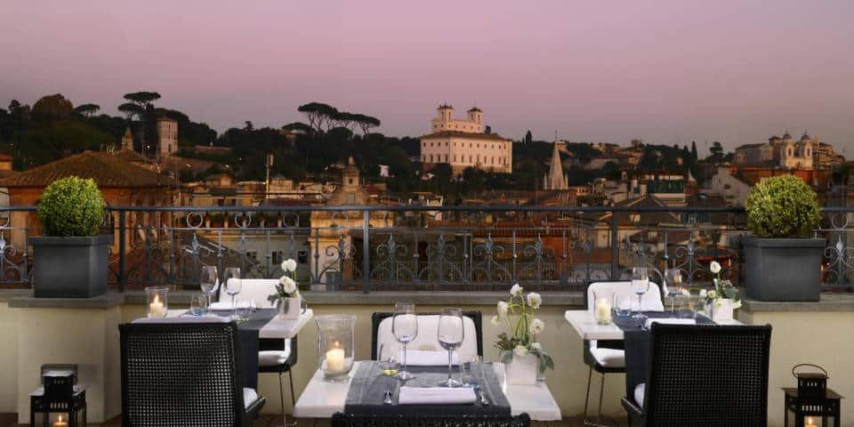 The first luxury art hotel rome rooftop restaurant