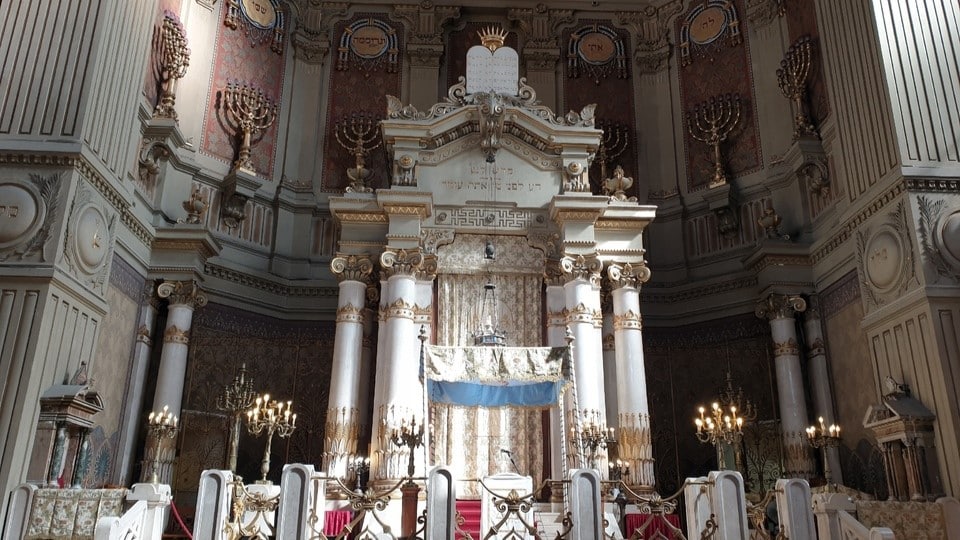 Inside the Great Synagogue in Rome