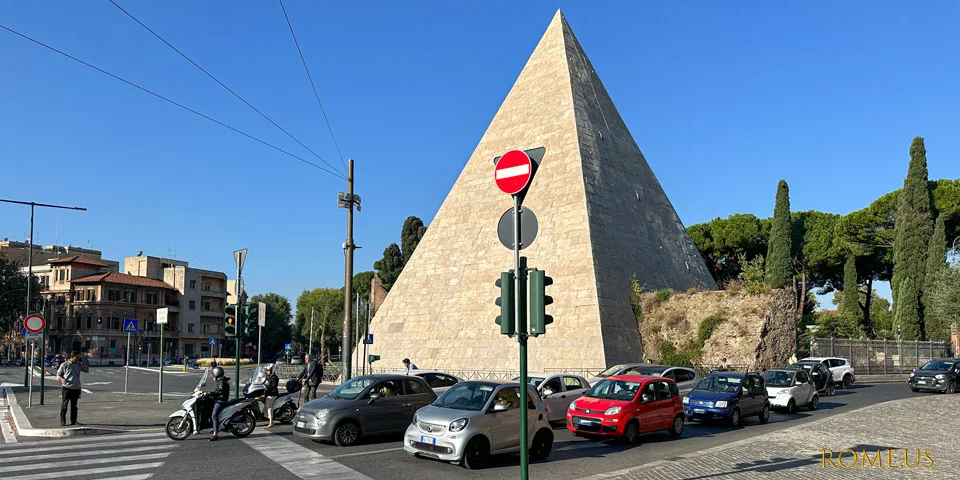 The Pyramid of Caius Cestius in Rome