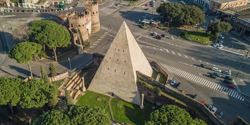The Pyramid of Cestius in Rome