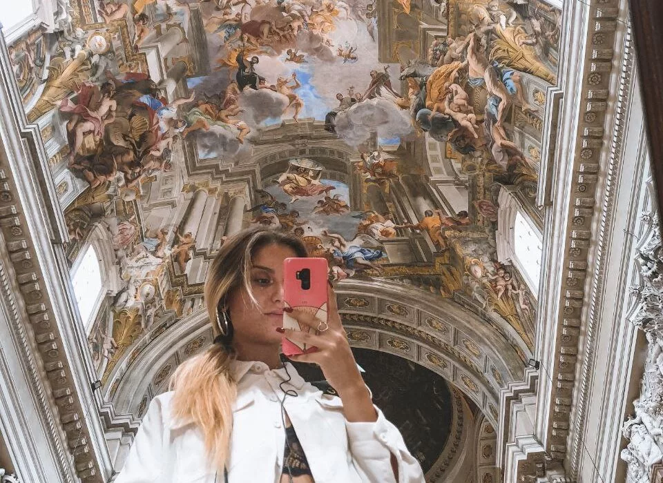 The church of Sant'Ignazio di Loyola mirror selfie