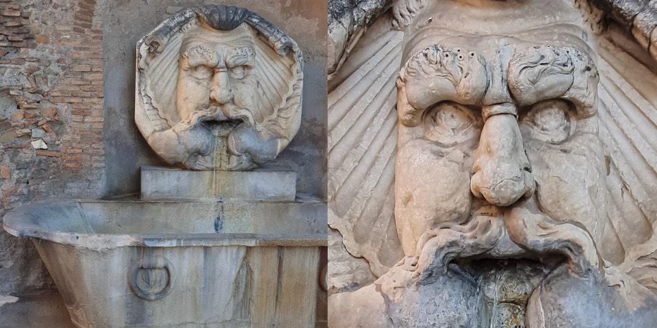 The mask created in 1593 originally part of a fountain Campo Vaccino