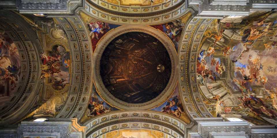 frescoed ceiling 3d The Church of the Gesù in Rome