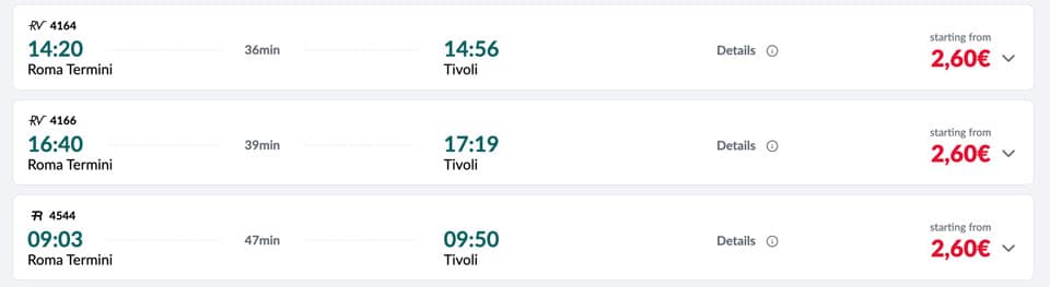 How to get from Roma Termini to Tivoli