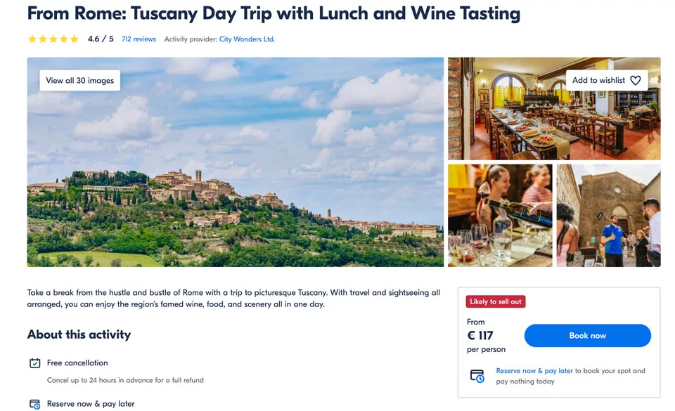Tuscany Day Tour from Rome