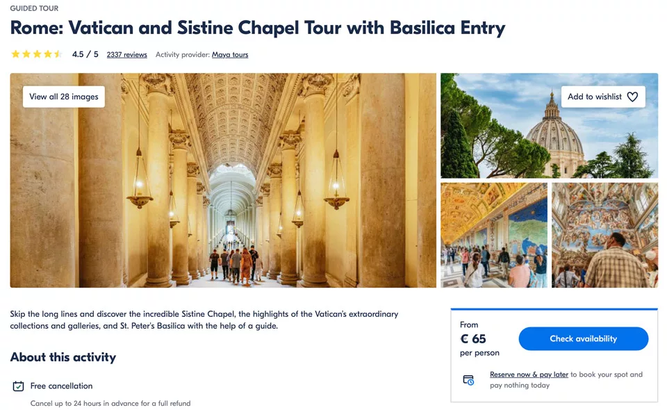 Vatican and Sistine Chapel Guided Tour with Basilica Entry