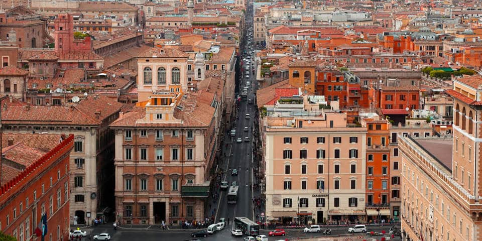 Via del Corso shopping street in Rome