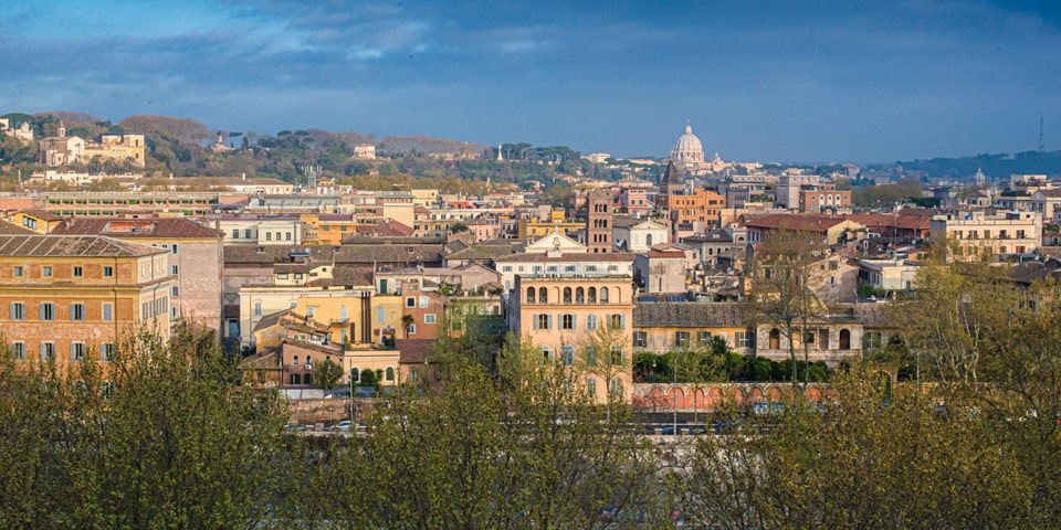 Trastevere y el Gianicolo desde el Aventino