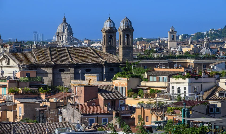 Views of Rome Roofs Church Domes Pincio Terrace