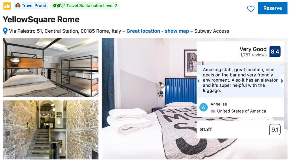 YellowSquare Hostel in Rome