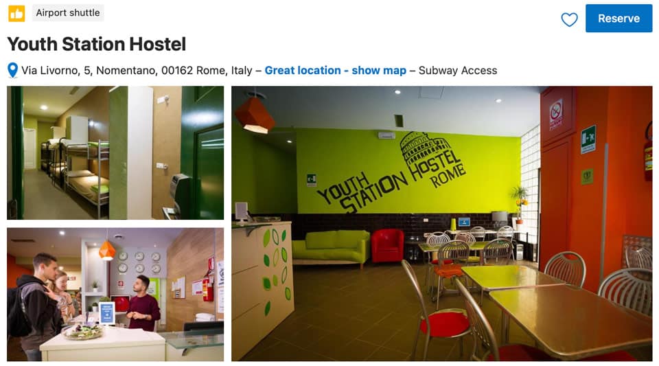 Youth Station Hostel in Rome
