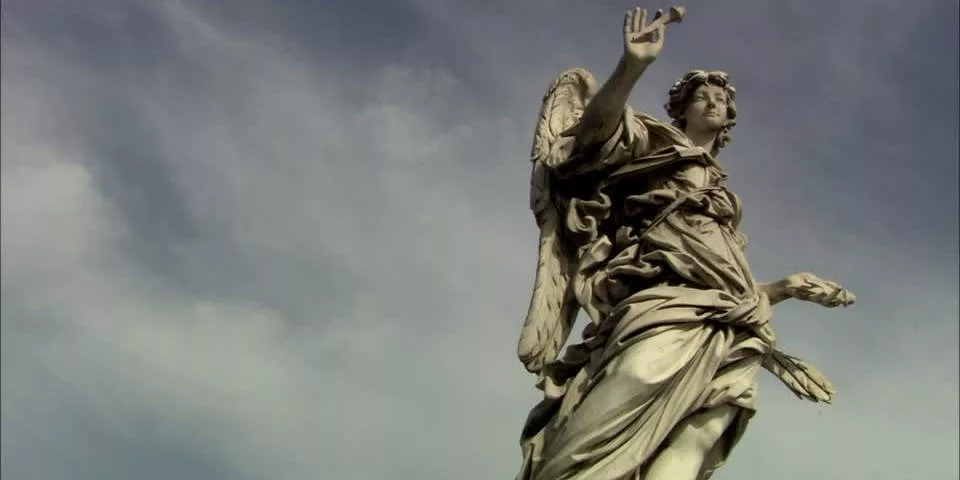Sculpture of angel on Saint Angels Bridge in Rome