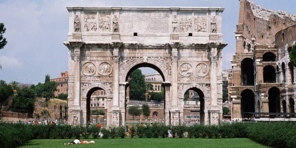 the arch of Constantine in Rome