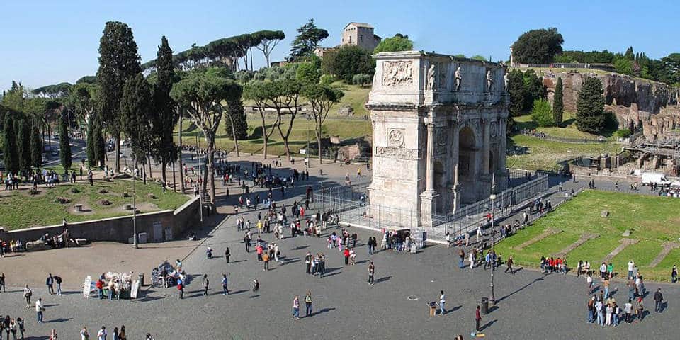 the arch of Constantine in Rome near Colosseum 