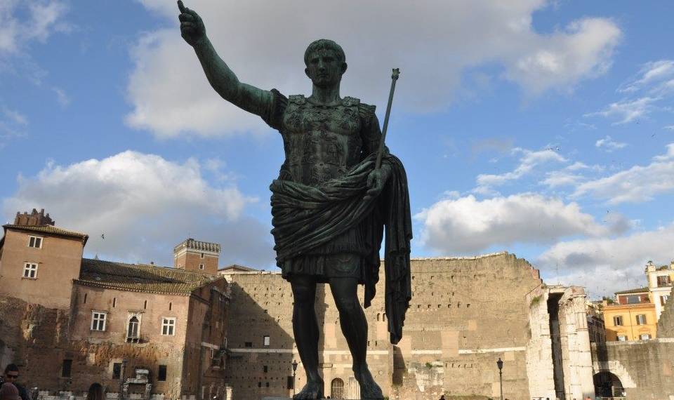 Emperor Caesar Octavian Augustus monument in Rome