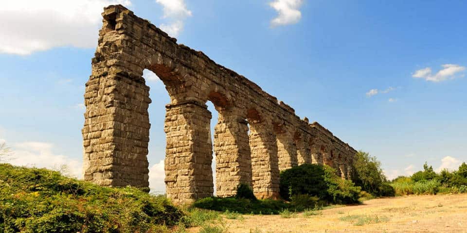 Aqua Claudia aqueduct in Rome