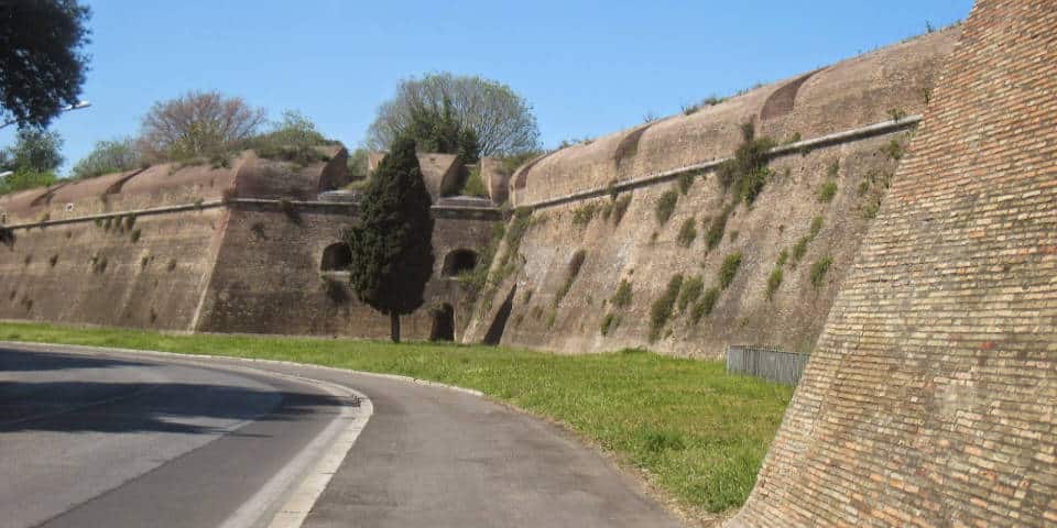 the Aurelian wall in Rome