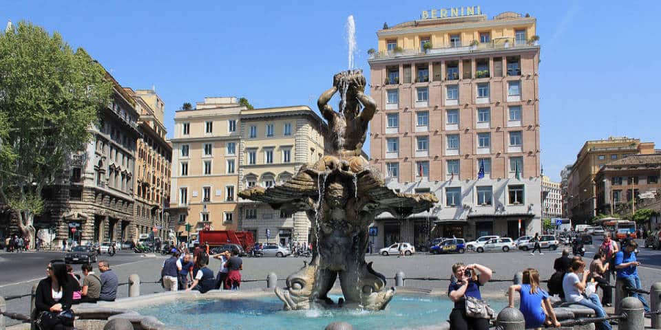 Fountain of Triton in Piazza Barberini Rome