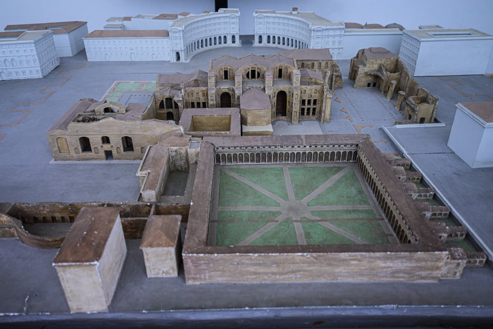 Scale model reconstruction of the original Baths of Diocletian complex, National Roman Museum, Rome
