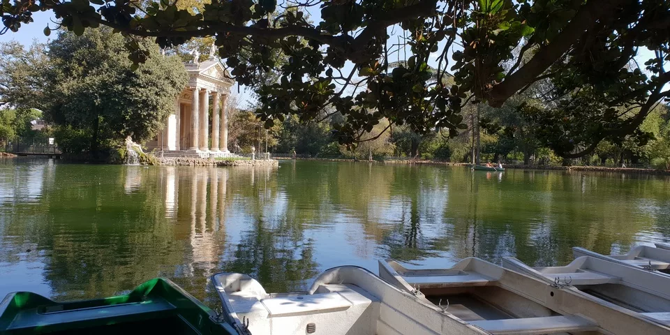 Boats in villa borghese lake