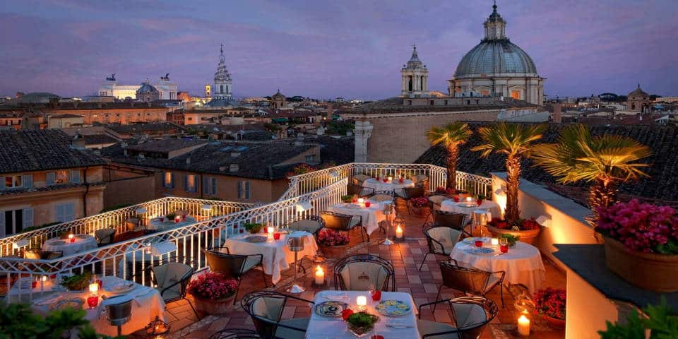 Bramante terrace in Rome with a panoramic view