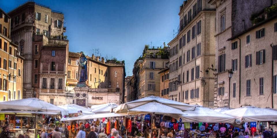 Campo de' Fiori – Famous Food & Flowers Market in Rome