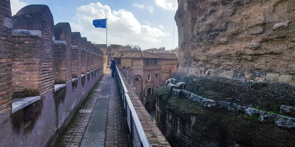 Passetto di Borgo defensive walkway along the ramparts inside Castel Sant'Angelo, Rome