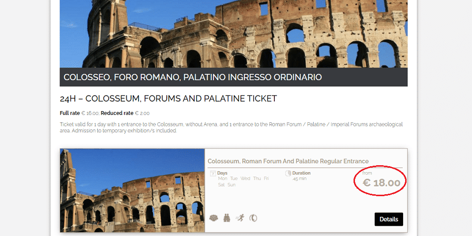 Basic ticket to the Colosseum to purchase online