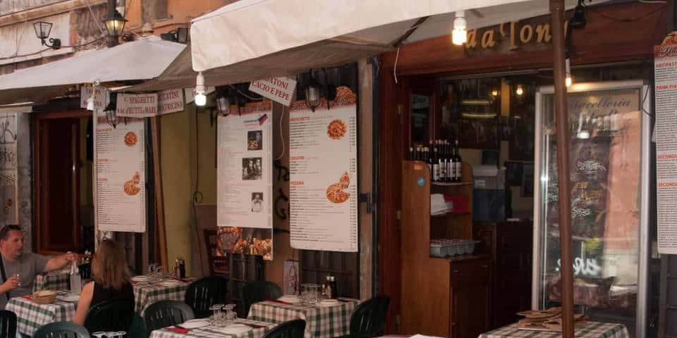 Da Tony restaurant where to eat in Trastevere