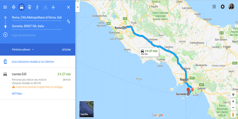 directions to roma