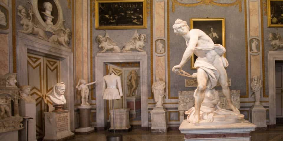 Sculpture inside Borghese Gallery Rome