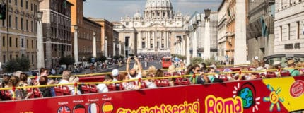 hop-on hop-off tour bus in Rome