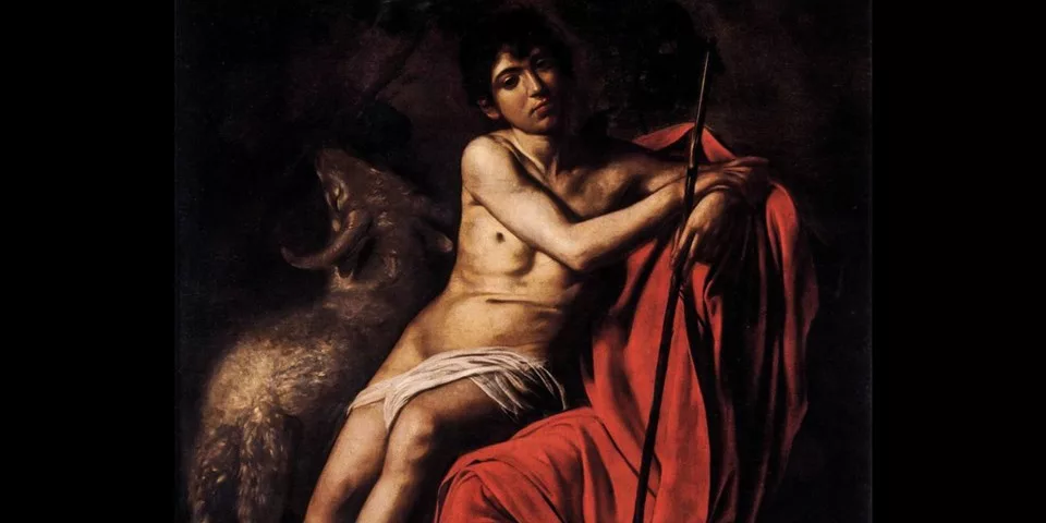 John the Baptist by Caravaggio in Borghese Gallery Rome