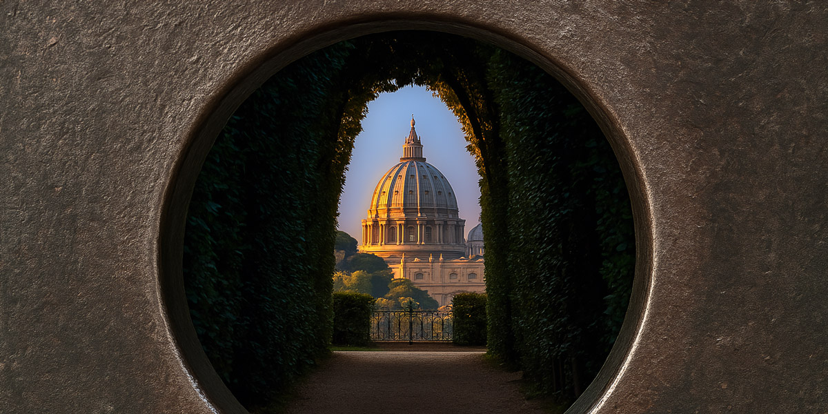 Knights of Malta keyhole view st Peters Basilica Aventine Rome