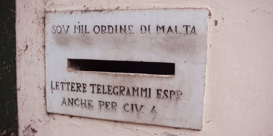 Buzón Caballeros de Malta Colina Aventino Roma