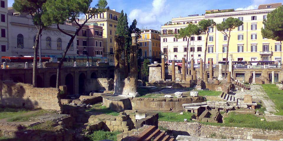 Largo Argentina the place where Caesar was assassinated in Rome look today
