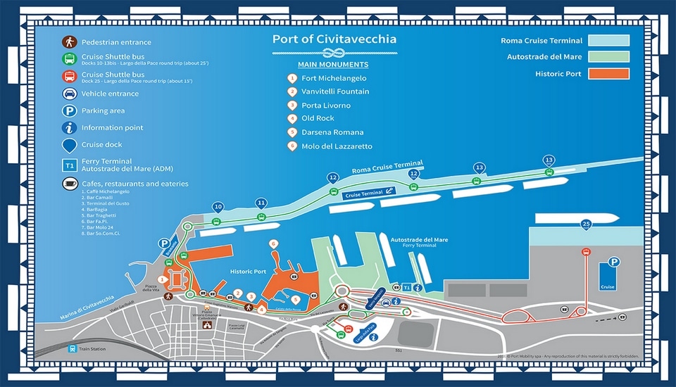 cruise port in rome map