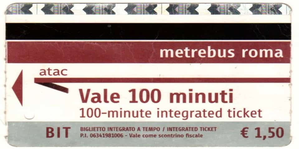 100 minutes metro, bus, and tram ticket in Rome