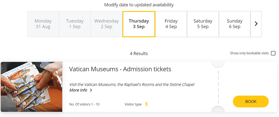 Process of buying the tickets to the Vaticam Museums online